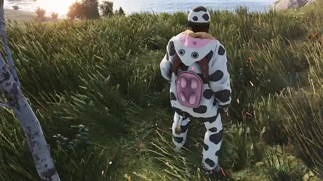 Rust Character Wearing Cow Print