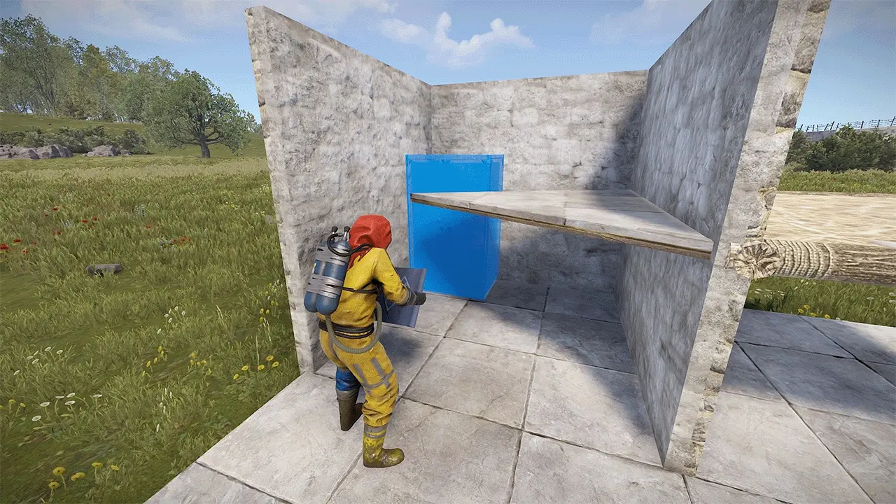 Rust Player Placing A Tool Cupboard