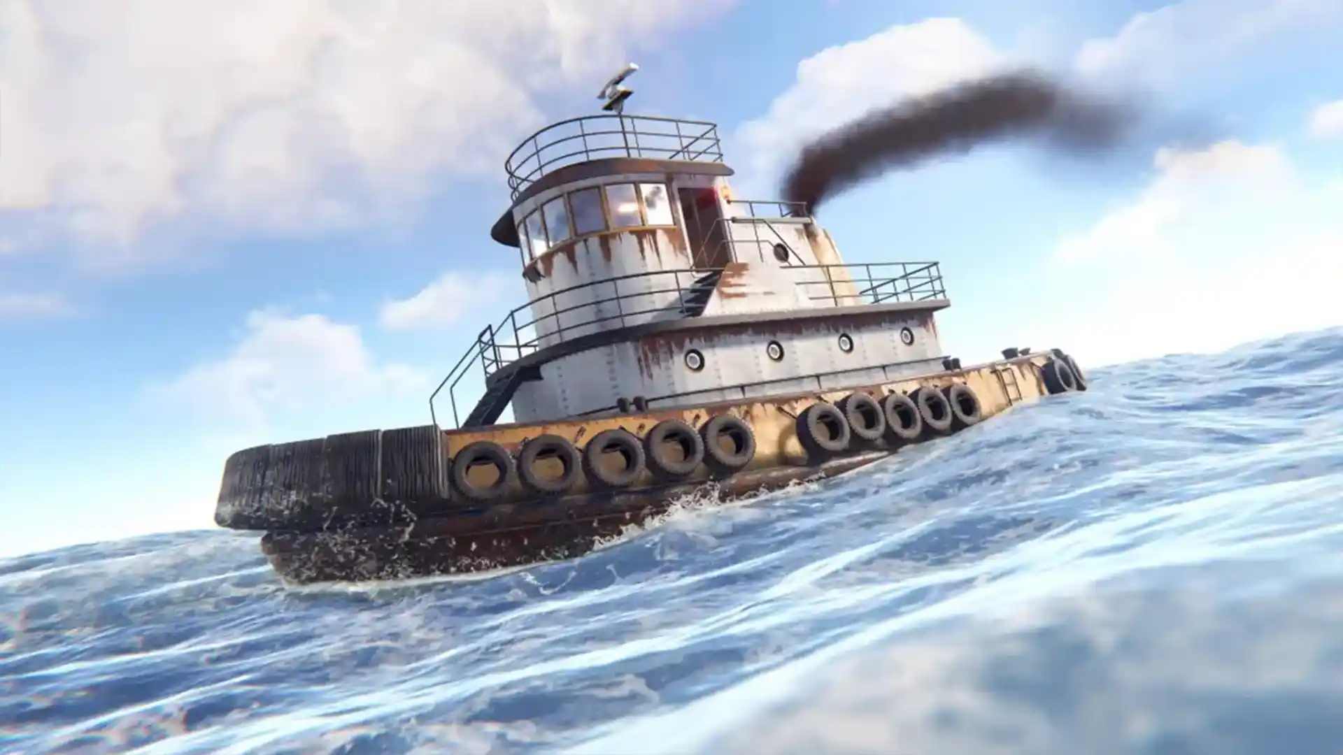 A Tugboat Sailing Rust Ocean Waters