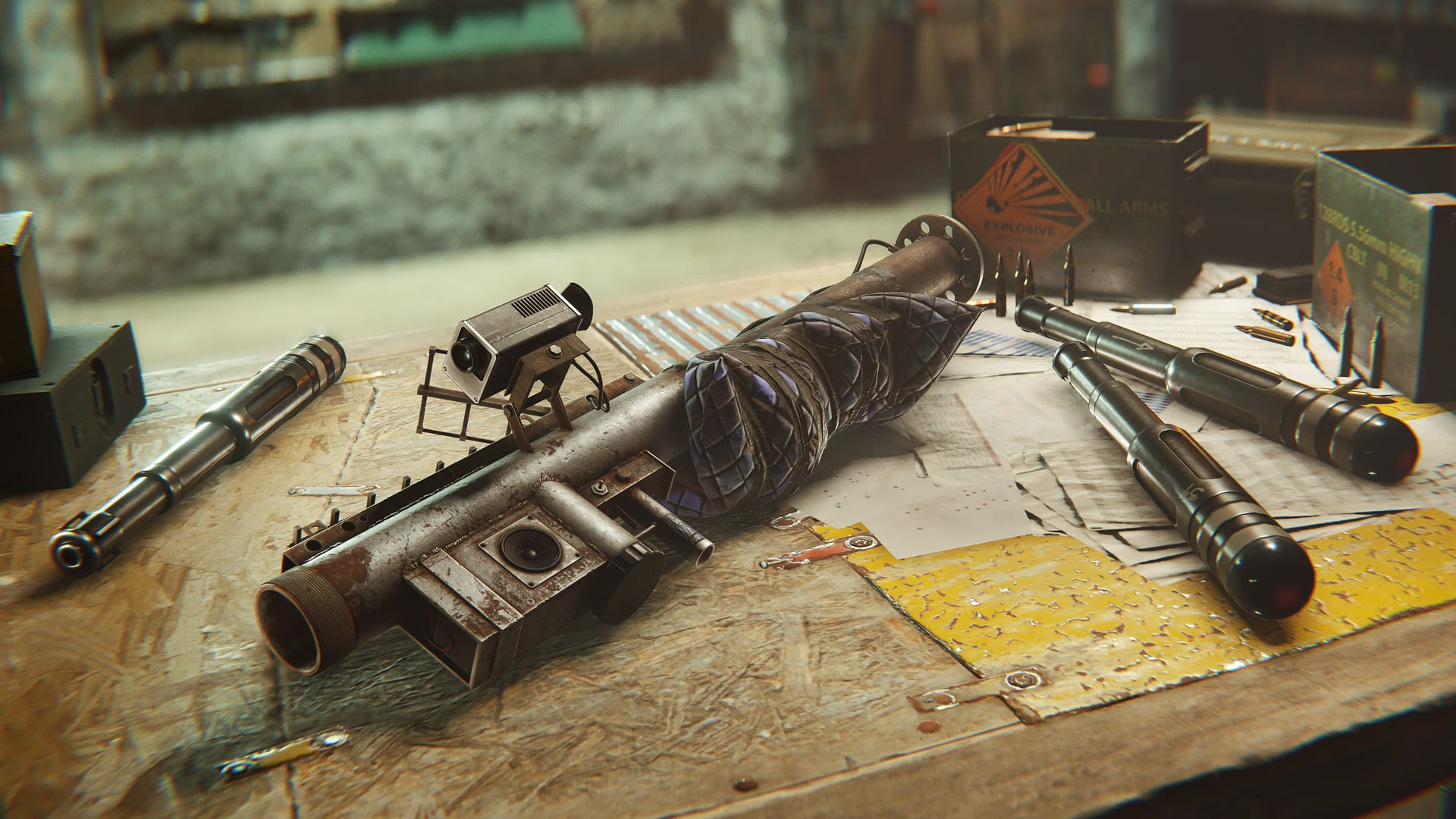 Rust Missile Launcher On A Table