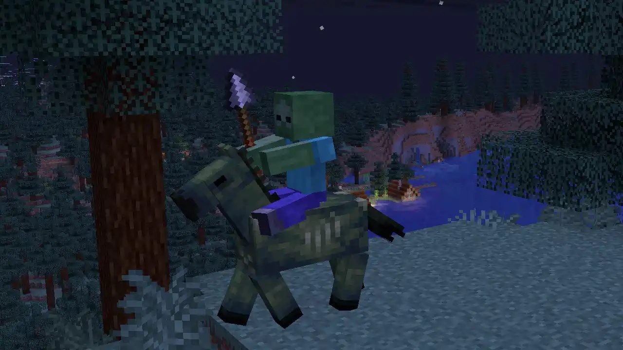 A Zombie Horse Mounted By A Zombie