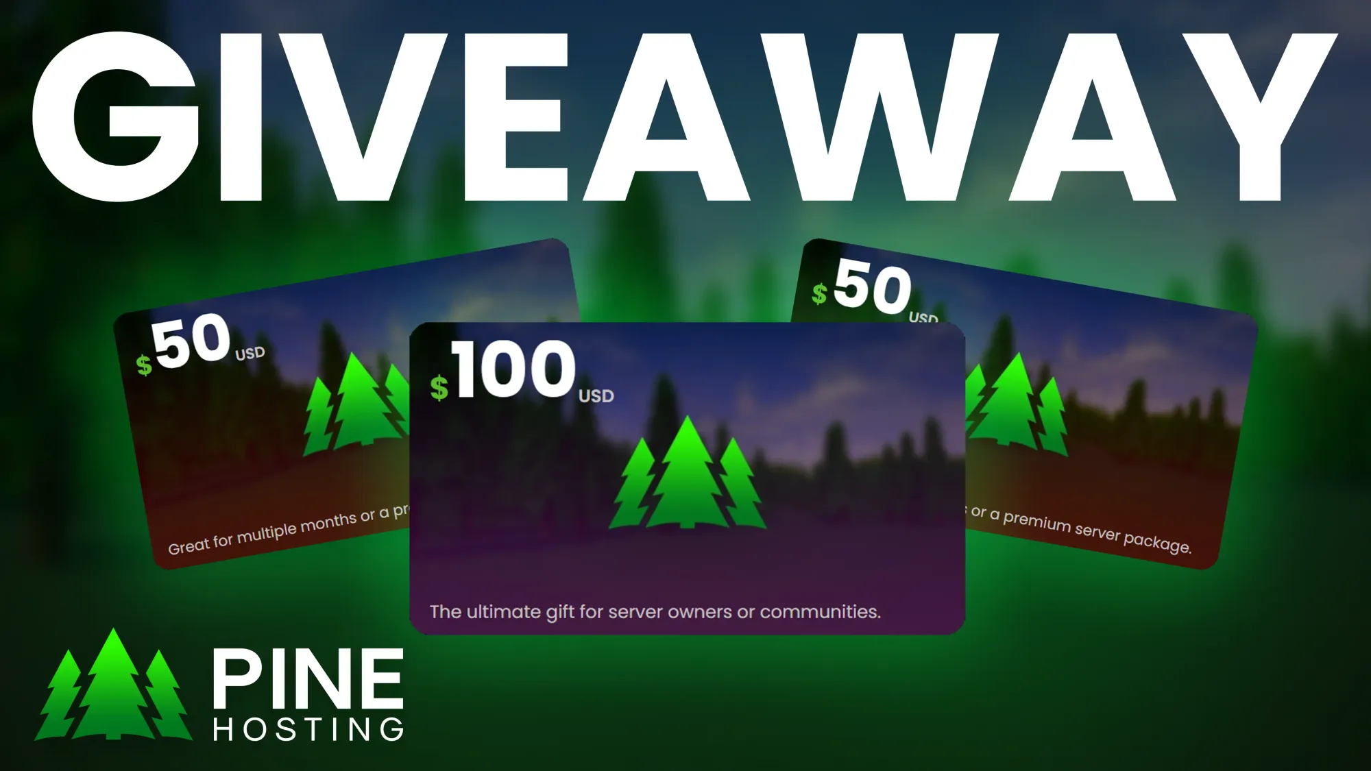 Pine Hosting Gift Cards
