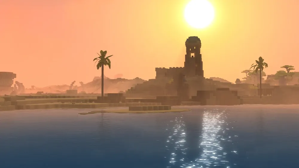 Sunrise on a Hytale Desert near sea