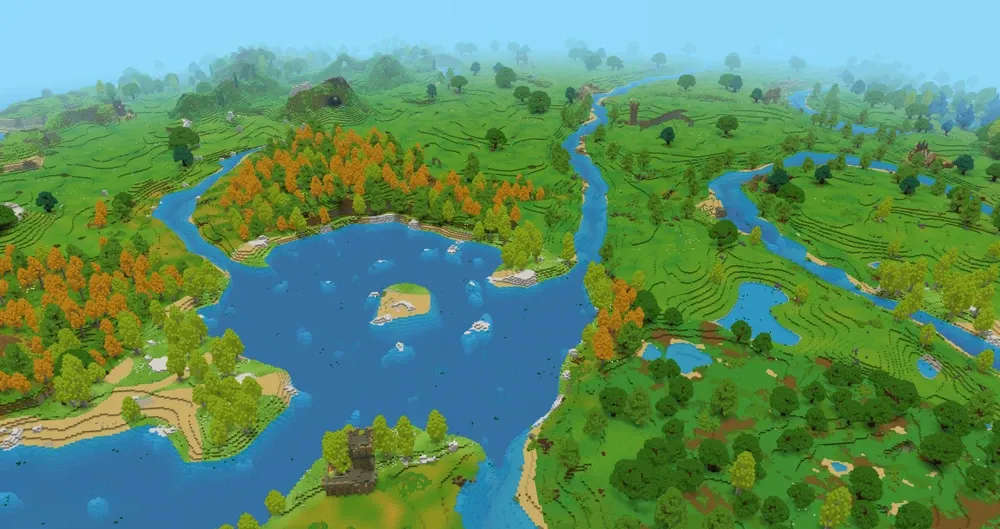 Top Down View of Emerald Grove in Hytale