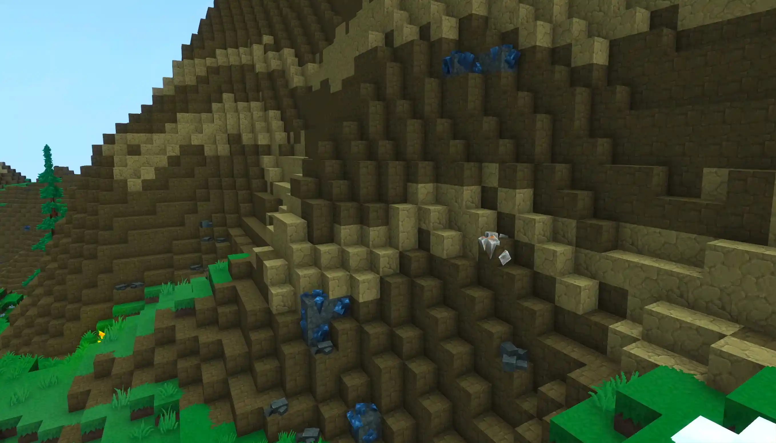 cobalt ore vein on snowy mountain