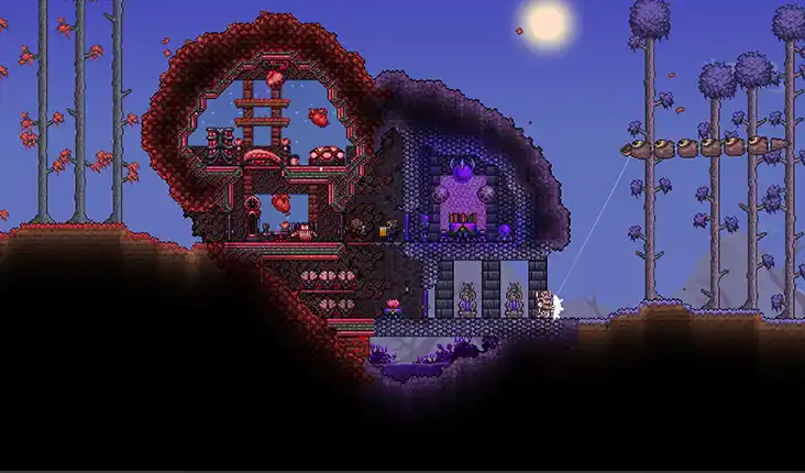 crimson and corrupted furniture sets in terraria