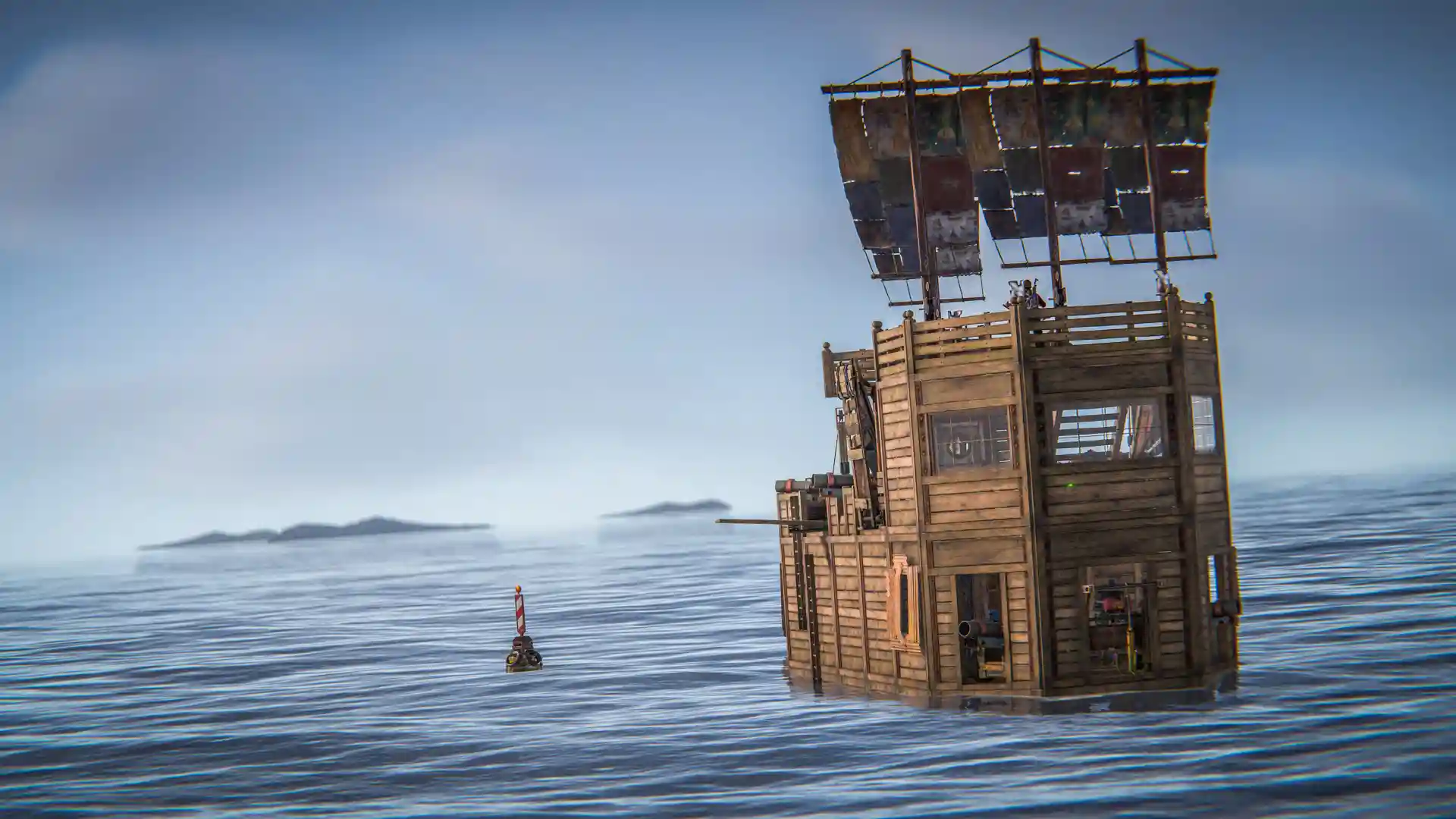Rust Modular boat sailing in the ocean
