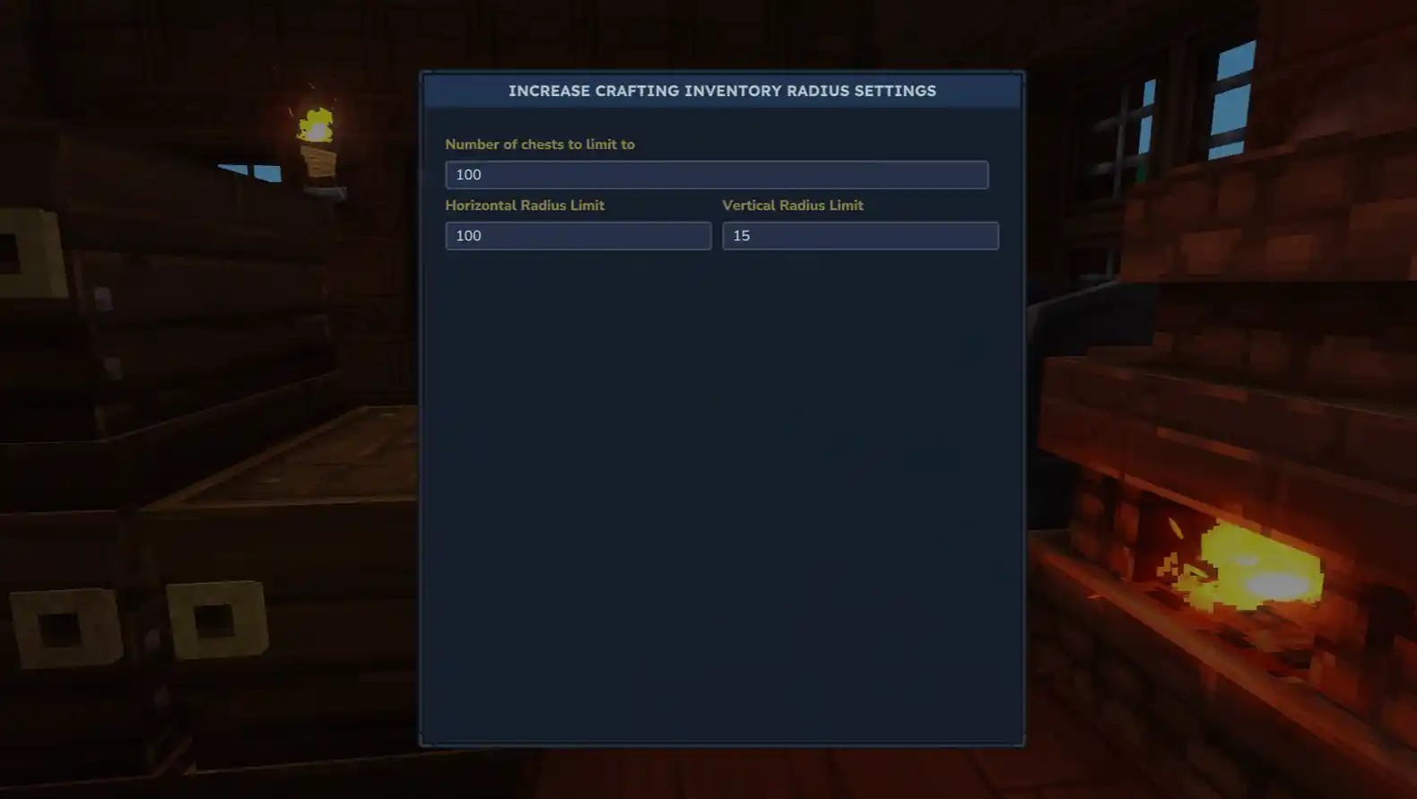 Increase Crafting Inventory Radius