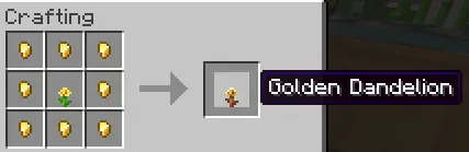 how to craft golden dandelion