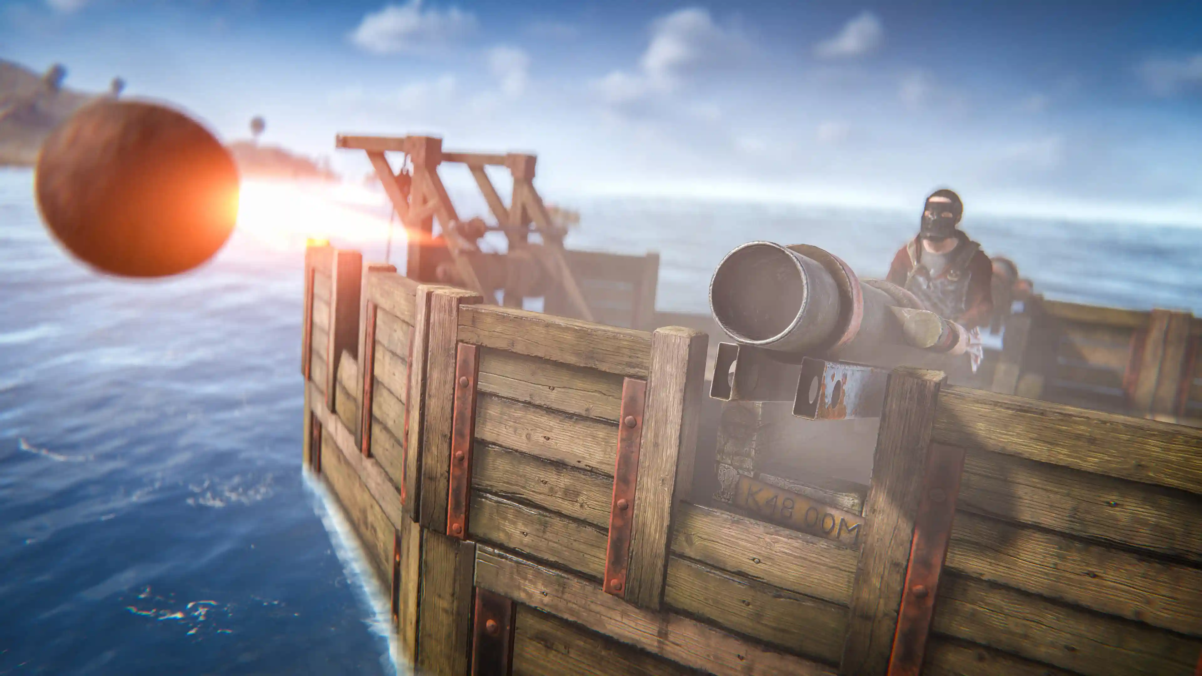 Rust playing shooting a cannon ball