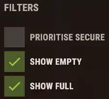 Rust filters show empty