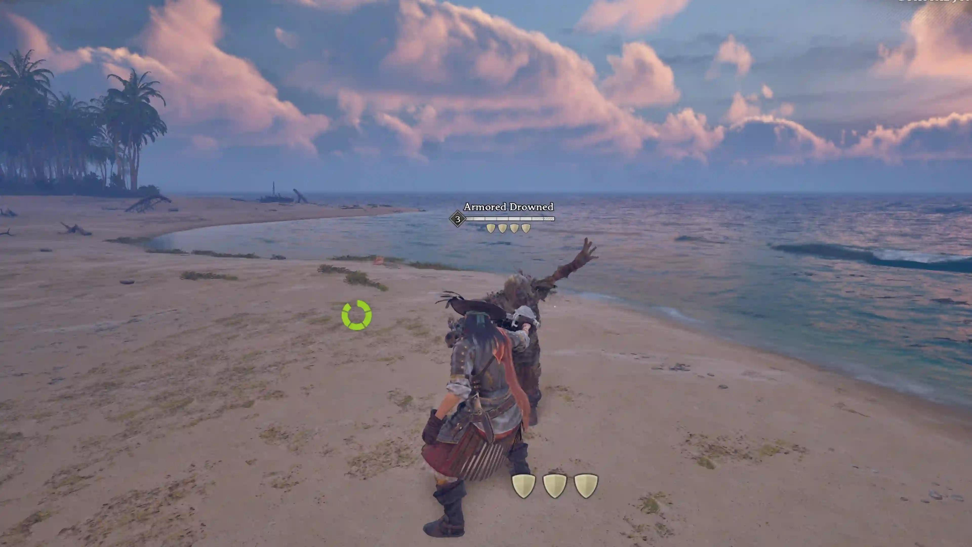 Windrose player fighting drowned