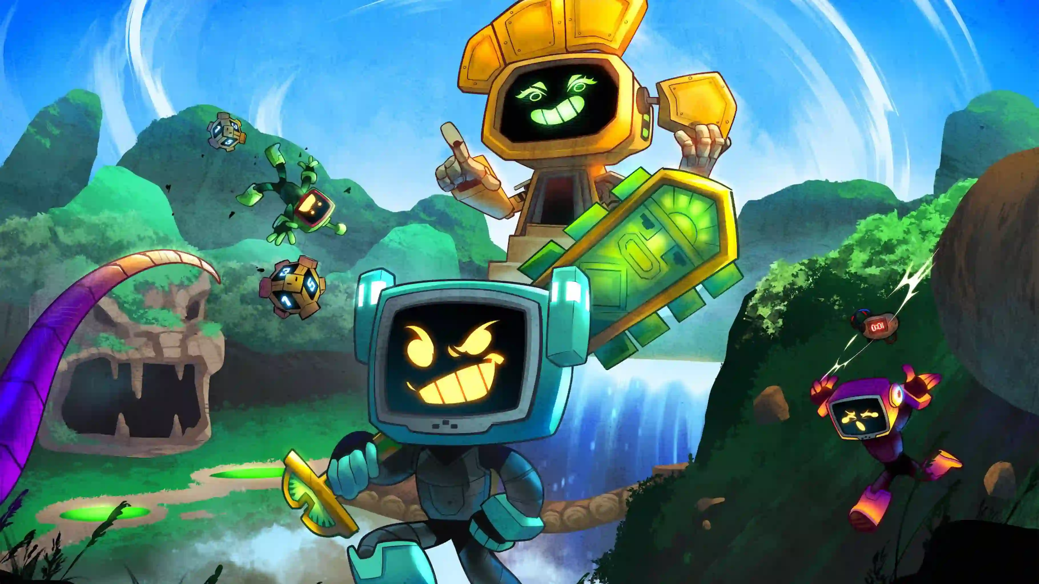 Byte Crashers Jungle Jam Hytale minigame mod with four-player party gameplay.