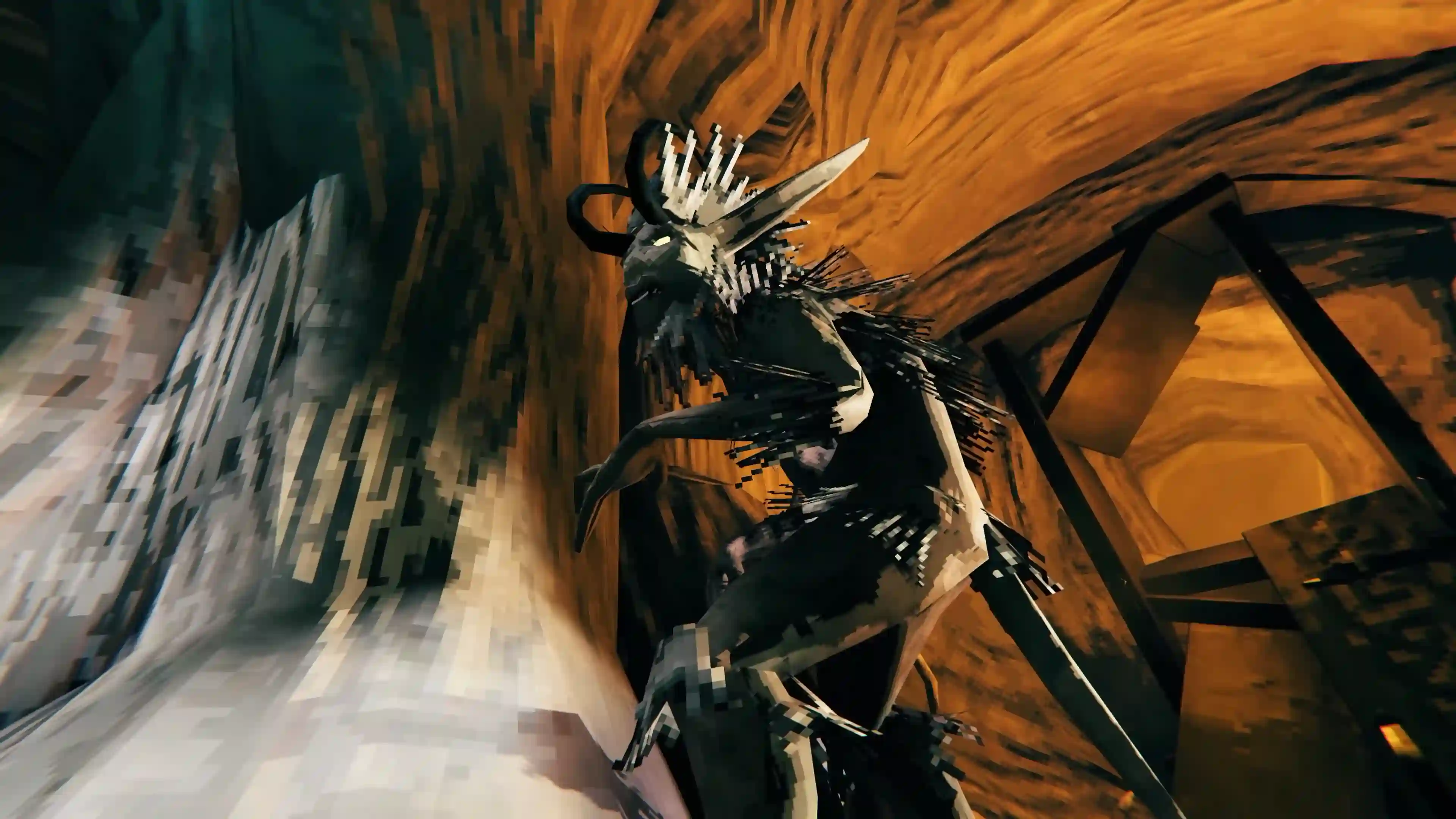 Close-up of Elakingar inside a Valheim dungeon or underground structure