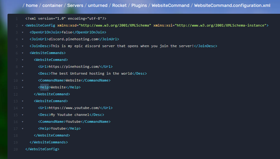 WebsiteCommands